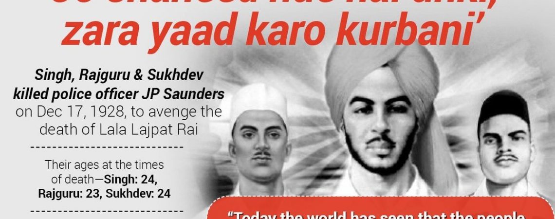 Saheedi Diwas: Remembering the saga of  Bhagat Singh, Sukhdev Thapar & Shivaram Rajguru
