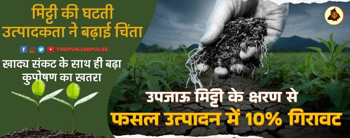 मिट्टी की घटती उत्पादकता ने बढ़ाई चिंता